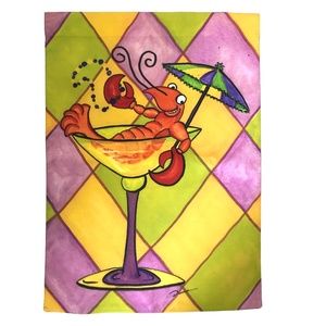 NWOT Caroline's Treasures Crawfish Mardi Gras Garden Flag